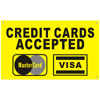 3x5 Credit Card Accepted Banner Fireworks For Sale - Fireworks Promotional Supplies 